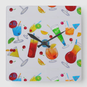 Party Quadratische Wanduhr