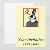 Party Rabbit Einladung (Vorne/Hinten)