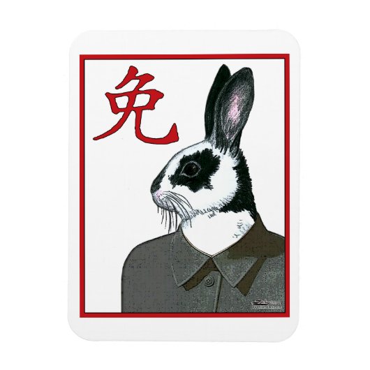Party Rabbit Magnet (Vertikal)