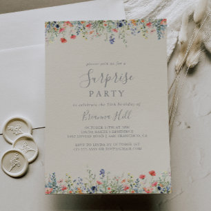 Party "Radiale Multicolor-Wildblume" Einladung