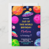 Party "Raketen, Planeten und Sterne" Einladung (Vorderseite)