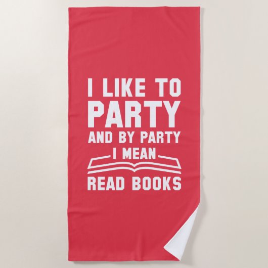 Party Read Books Strandtuch (Vorderseite)