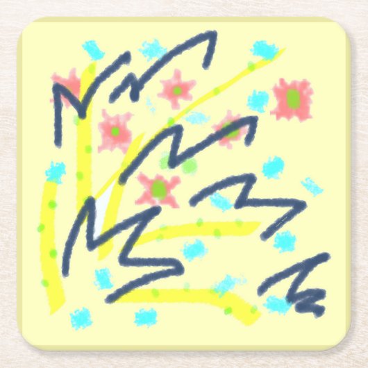 Party Rechteckiger Pappuntersetzer (Vorderseite)