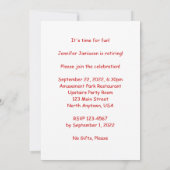 Party Red Ferris Wheel Personalize Name Einladung (Rückseite)