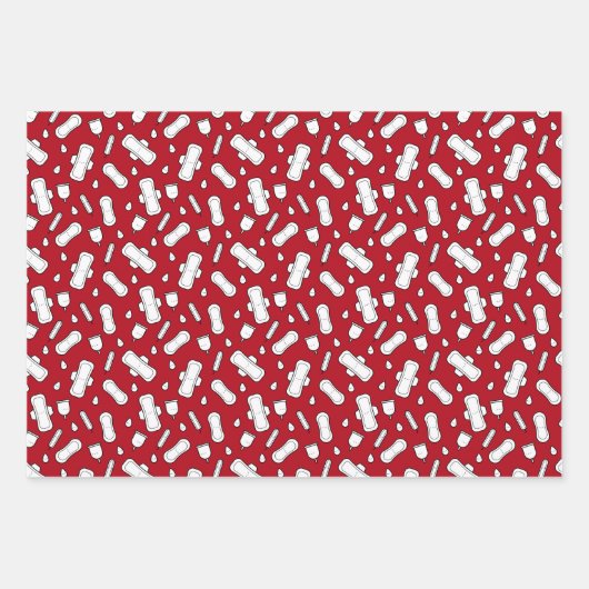 Party Red White Tampon Pad Muster Geschenkpapier Set (Vorderseite)