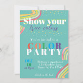 Party-Regenbogen-Einladung Einladung (Vorderseite)