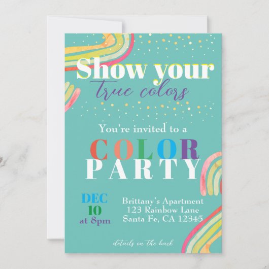 Party-Regenbogen-Einladung Einladung (Vorderseite)