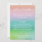 Party-Regenbogen-Einladung Einladung (Rückseite)