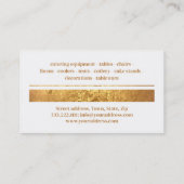 Party Rental Event Plane Golden Sharp Stone Visitenkarte (Rückseite)