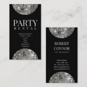 Party Rental Tableware Star Disco Ball Black Card Visitenkarte (Vorne/Hinten)