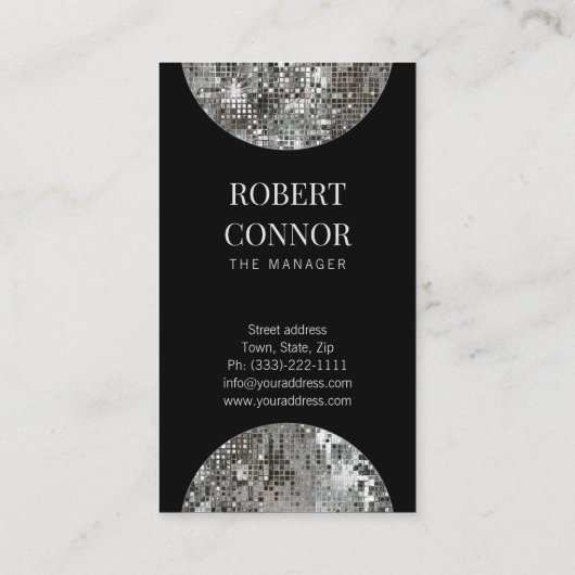 Party Rental Tableware Star Disco Ball Black Card Visitenkarte (Rückseite)