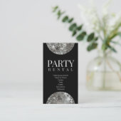Party Rental Tableware Star Disco Ball Black Card Visitenkarte (Stehend Vorderseite)