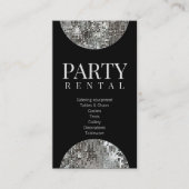 Party Rental Tableware Star Disco Ball Black Card Visitenkarte (Vorderseite)