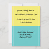 Party-Restaurant mit schlichter Gelb- und Blauer P Einladung (Vorderseite)