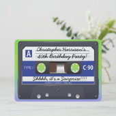 Party Retro 80er Kassettenband Einladung (Stehend Vorderseite)