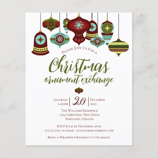 Party Retro Bauble für den Ornamentenaustausch (Vorderseite)