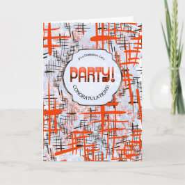 Party! Retro Modern Congratulations Card Karte