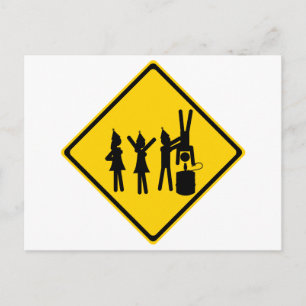 Party Road Sign Einladungspostkarte