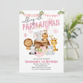 Party Rosa Geburtstag Einladung (Stehend Vorderseite)