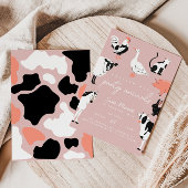 Party | Rosa Kids Kuh Druckfarm Tiere Einladung