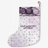 Party Rosa Lila Schneeflocken Elegante Vintag Kleiner Weihnachtsstrumpf (Rückseite)