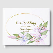 Party Rosa Lily Blume Golden Frame Schöne Gästebuch (Vorderseite)