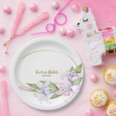 Party Rosa Lily Blume Golden Frame Schöne Pappteller (Party)