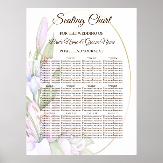 Party Rosa Lily Blume Golden Frame Schöne Poster (Vorne)