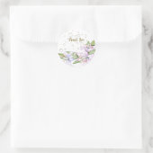 Party Rosa Lily Blume Golden Frame Schöne Runder Aufkleber (Tasche)