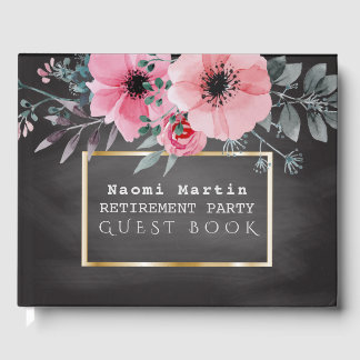 Party | Rosa Tafel Elegant Blumen Gästebuch