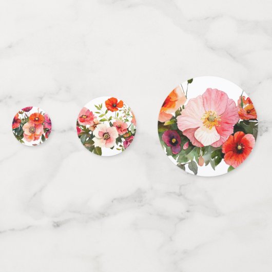 Party Rosa und Rot Konfetti (Rückseiten)