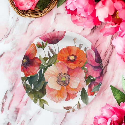 Party Rosa und Rot Pappteller