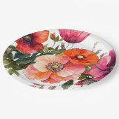 Party Rosa und Rot Pappteller (Schrägansicht)