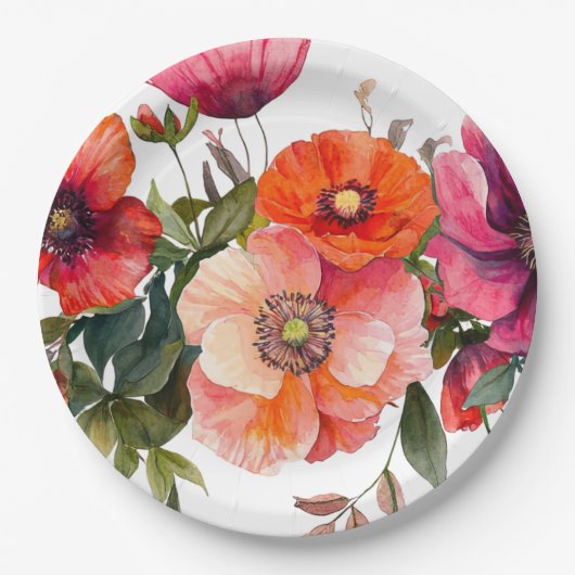 Party Rosa und Rot Pappteller (Vorderseite)