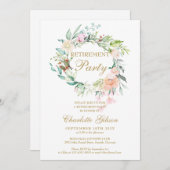 Party Rose Blumengarland Einladung (Vorne/Hinten)