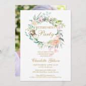 Party Rose Blumengarland Foto Einladung (Vorne/Hinten)