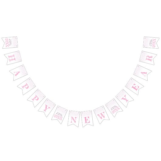 Party-Rosen-Rosachampagner des glücklichen neuen Wimpelkette (Alle)