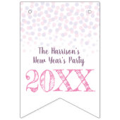 Party-Rosen-Rosachampagner des glücklichen neuen Wimpelkette (Erste Fahne)