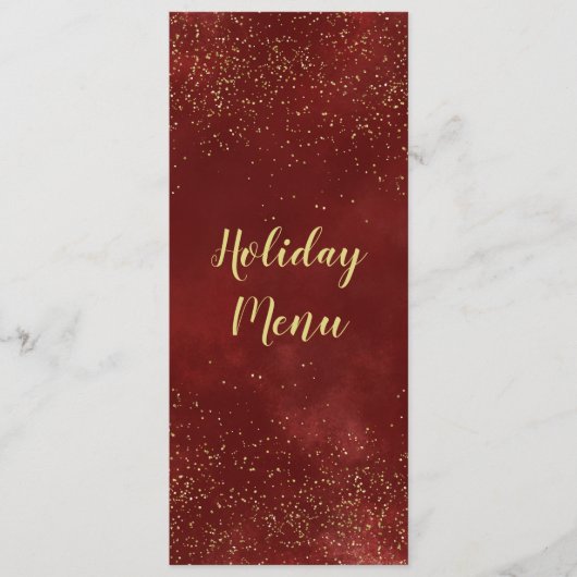 Party, Rot, Gold, Menükarte (Vorderseite)