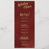 Party, Rot, Gold, Menükarte (Rückseite)