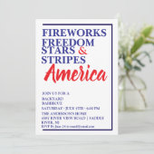 Party Rot-Weiß und Blau-GRILLEN Einladung (Stehend Vorderseite)