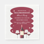 Party "Roter Wein" Serviette (Vorderseite)