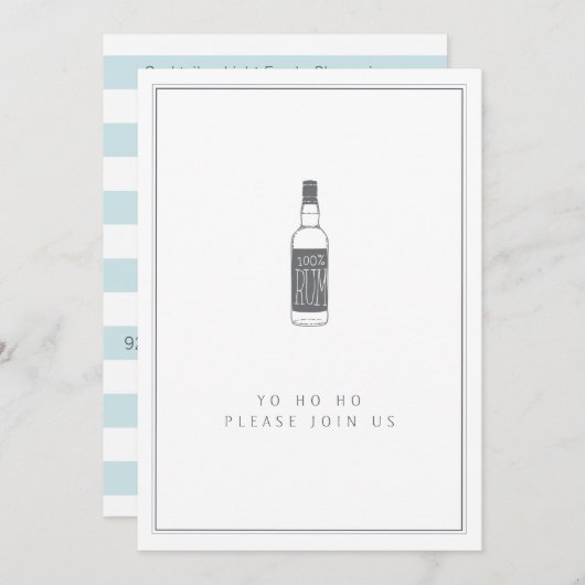 Party Rum Flasche - Yo Ho Ho Cocktail Party Einladung (Vorne/Hinten)