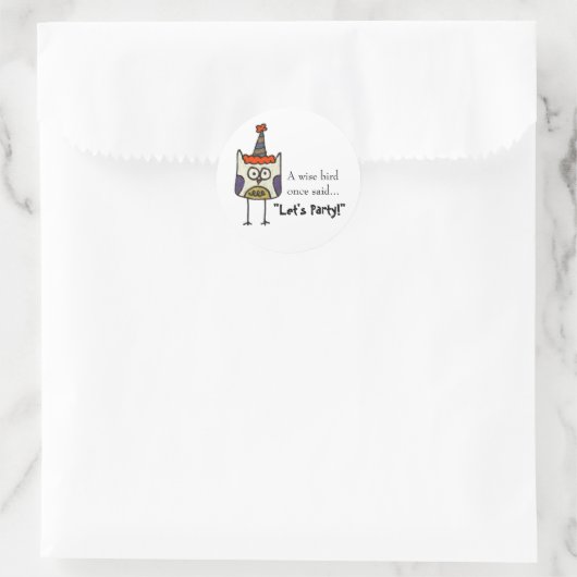 Party Runder Aufkleber (Tasche)