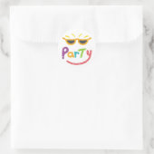 Party Runder Aufkleber (Tasche)