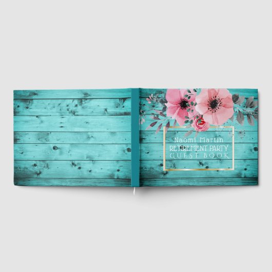 Party | Rustikal Wood Boho Floral Gästebuch (Voll)