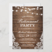 Party | Rustikale Holzreihenleuchten Einladung (Vorderseite)