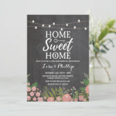 Party Rustikales Blumenkhalk Einladung (Stehend Vorderseite)