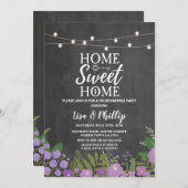 Party Rustikales Blumenkhalk Einladung (Vorne/Hinten)