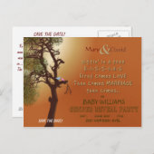 Party Save the Date Geschlecht Ankündigungspostkarte (Vorne/Hinten)